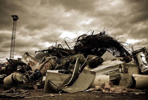 Materials being sorted for recycling at a transfer station